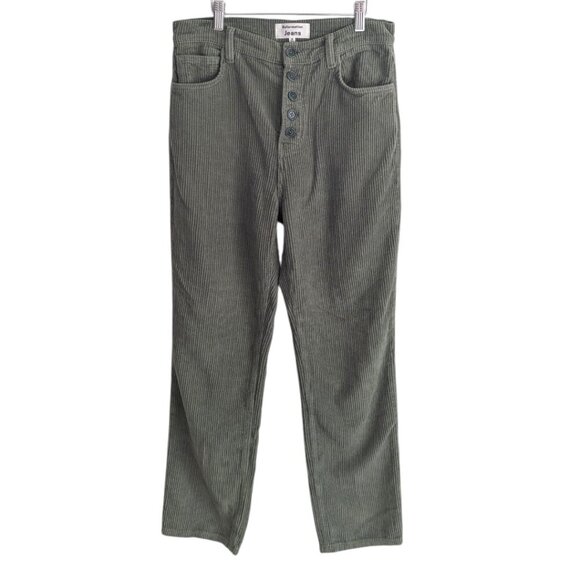 Reformation Jeans Cynthia Button Fly High Rise Straight Corduroy Pants - Picture 3 of 6